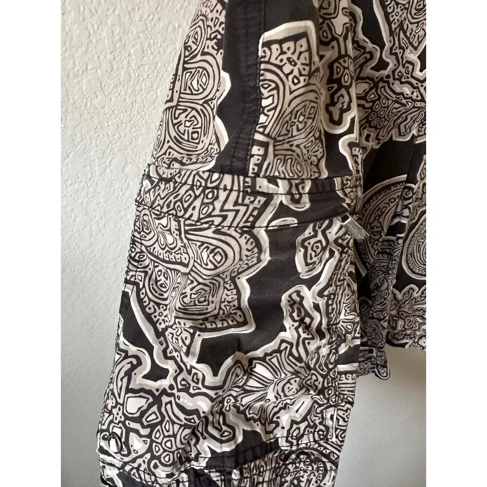 Michael Kors Men's L Dark Brown Paisley Swim Trunks 100% Cotton Mesh Lined Boho